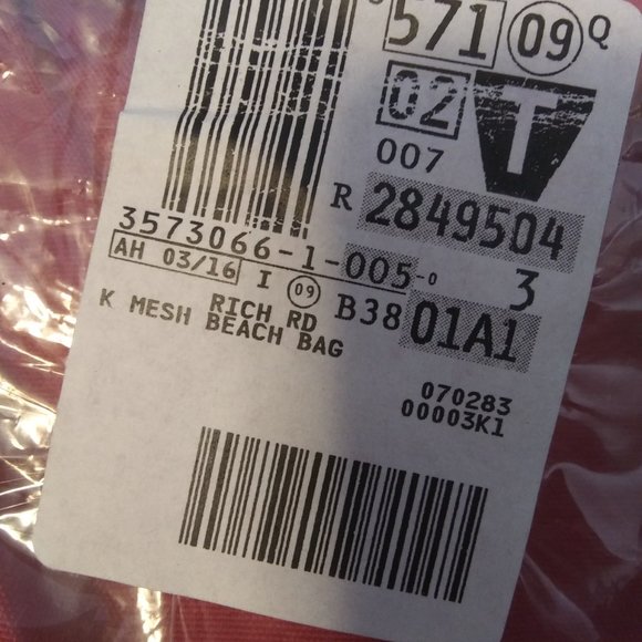 NWOT Lands End Kids rich red mesh beach bag - Picture 4 of 16